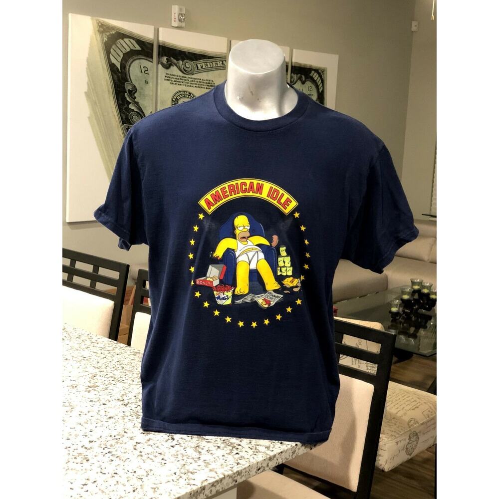 Homer Simpson American Idle Idol Parody Couch Potato T-Shirt Animated Sitcom XL